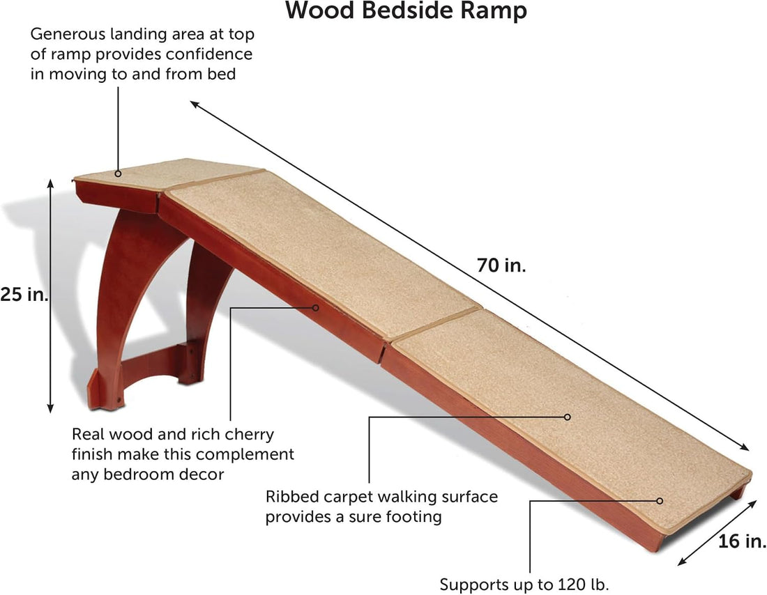 PetSafe CozyUp Wooden Bed Ramp for Cats & Dogs