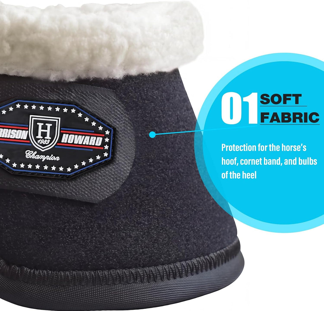 Harrison Howard Overreach Bell Boots with Fleece Trim, Neoprene Pair