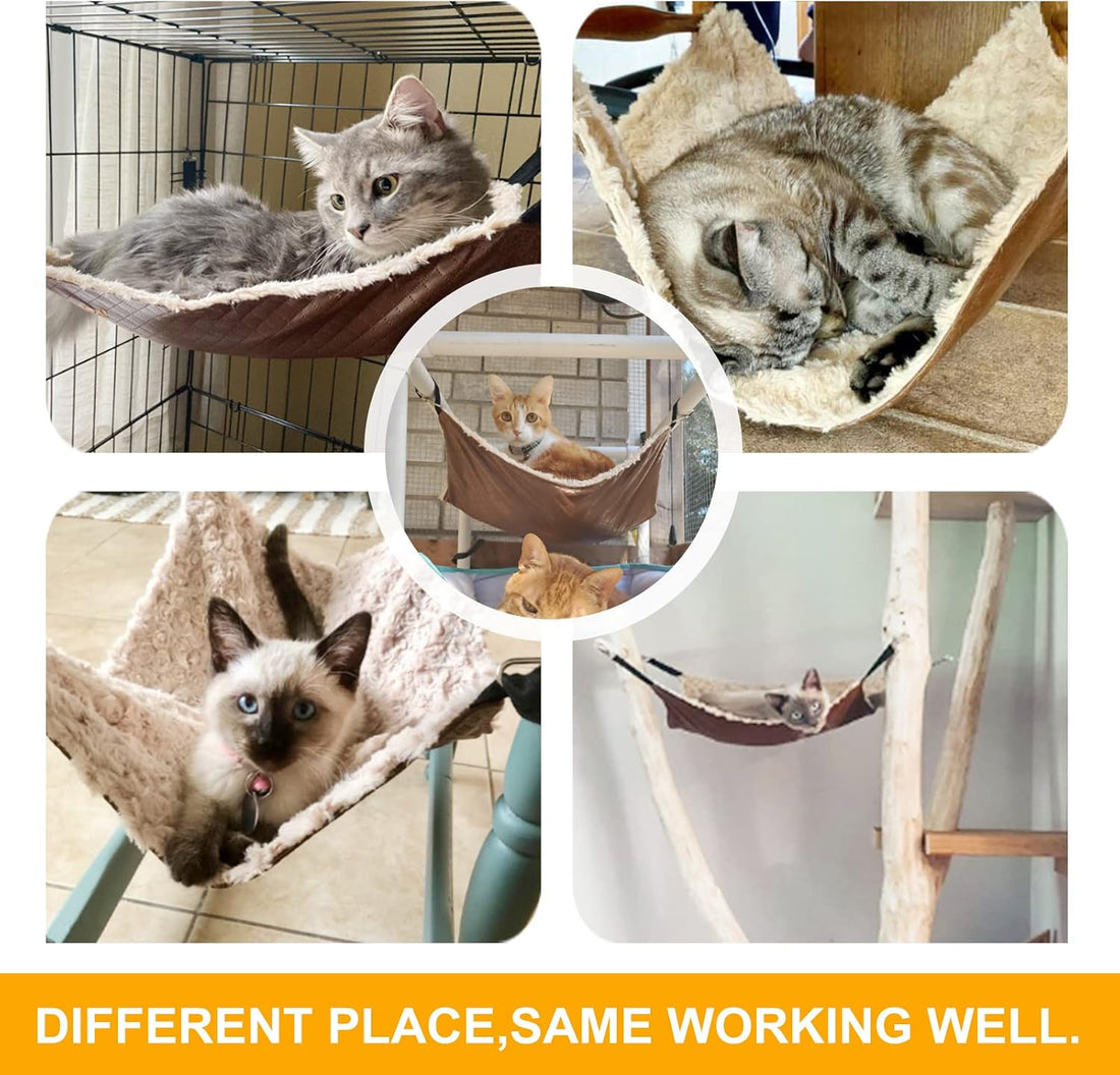 JOYELF Cat Hammock Bed, Medium Reversible Pet Cage Hammock Hanging