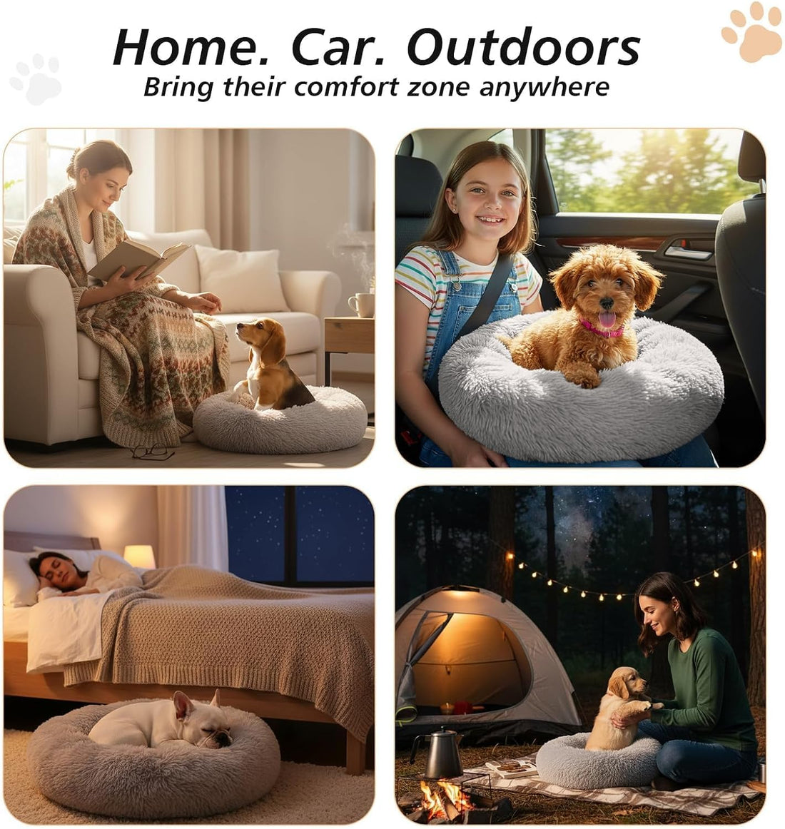 JOLLYVOGUE Calming Dog Bed Medium Size Dog