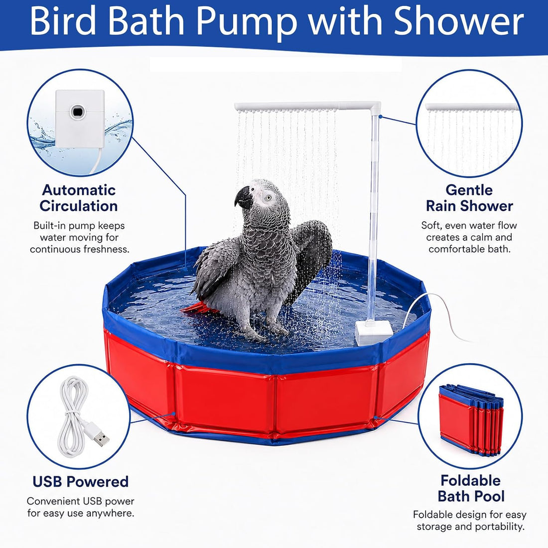 Extra-Large Bird Automatic Bath Shower