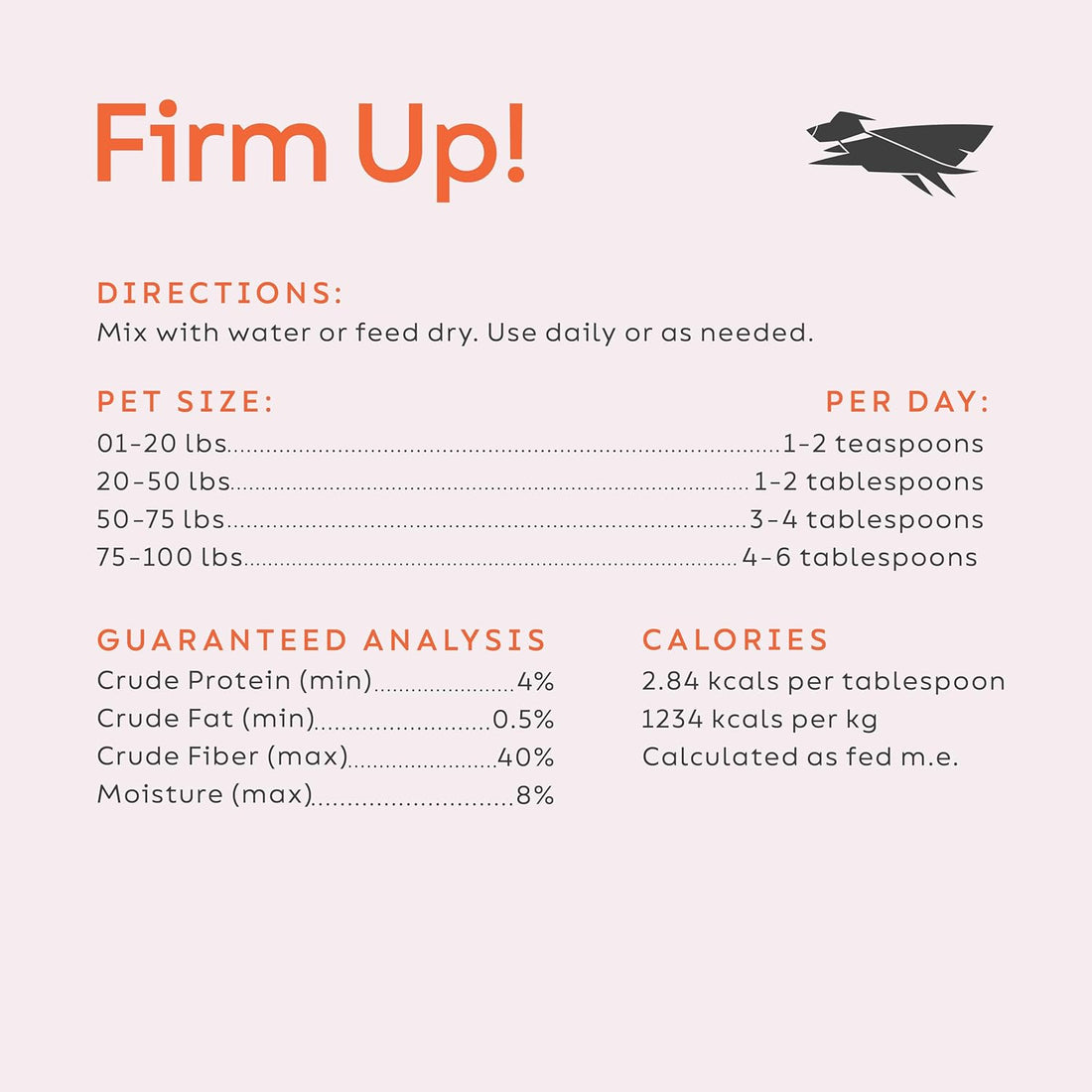 Diggin' Your Dog Firm Up Pumpkin Fiber Supplement for Dogs & Cats