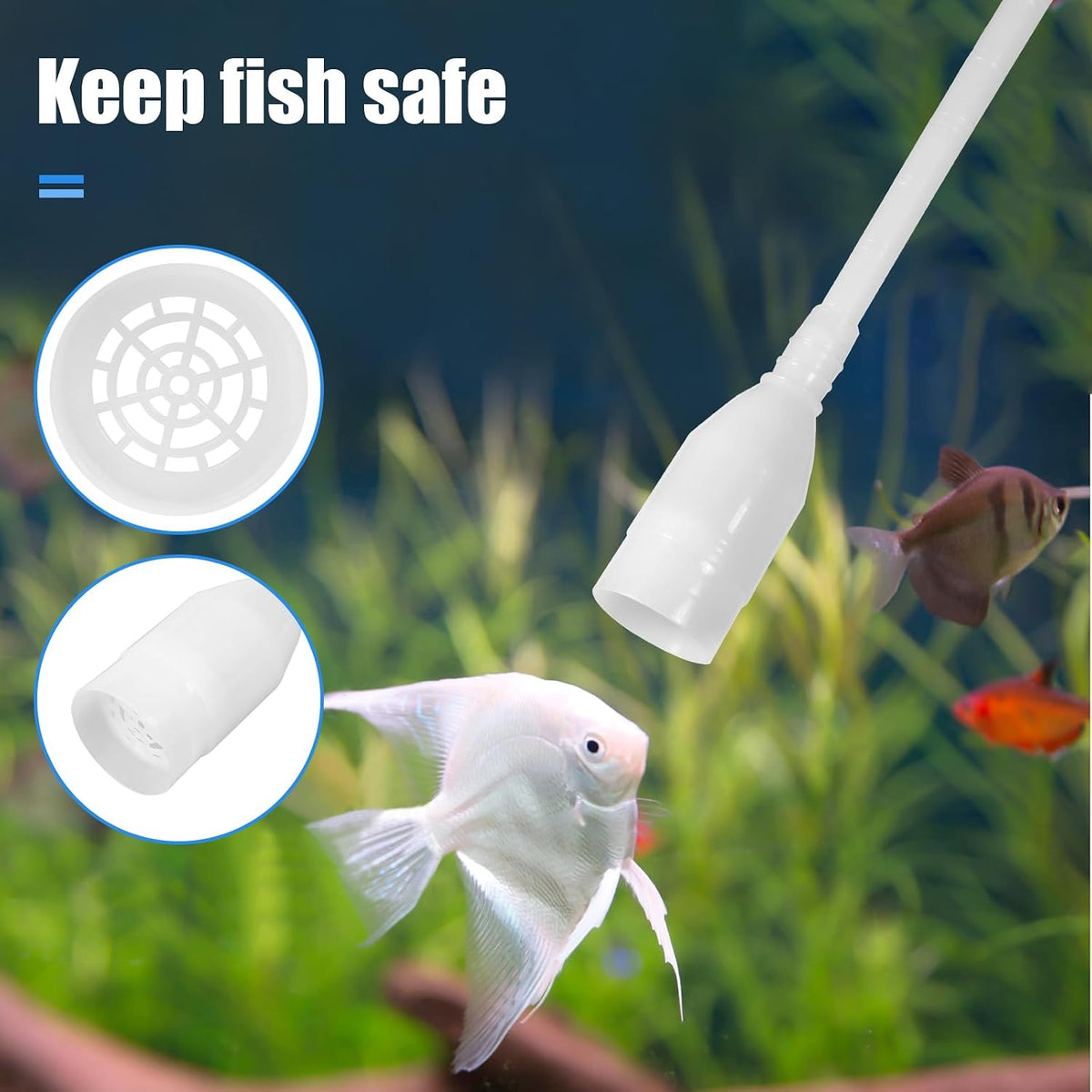 AQUANEAT Aquarium Vacuum Siphon, Fish Tank Water Changer