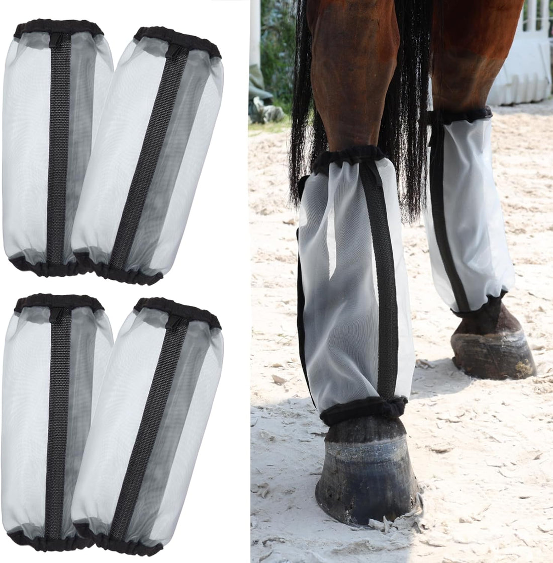 All-Purpose Fine Mesh Horse Fly Boots Breathable Anti-Fly Leggings