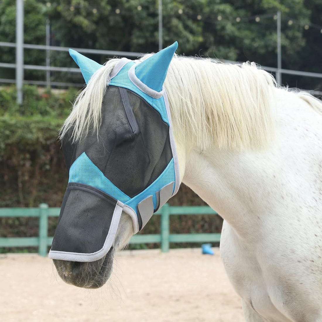 Horse Fly Mask with Ears & Long Nose, Fine Mesh