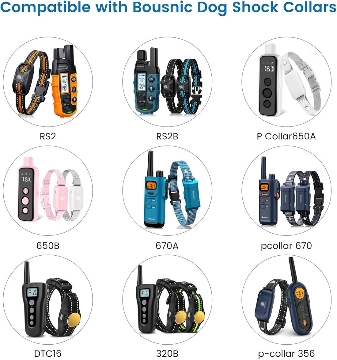 2-Pack Charger Cord for Bousnic Dog Shock Collar RS2A and RS2B