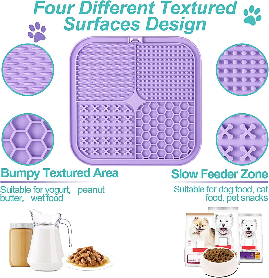 LUKITO Lick Mat for Dogs & Cats 2 Pack with Suction Cups