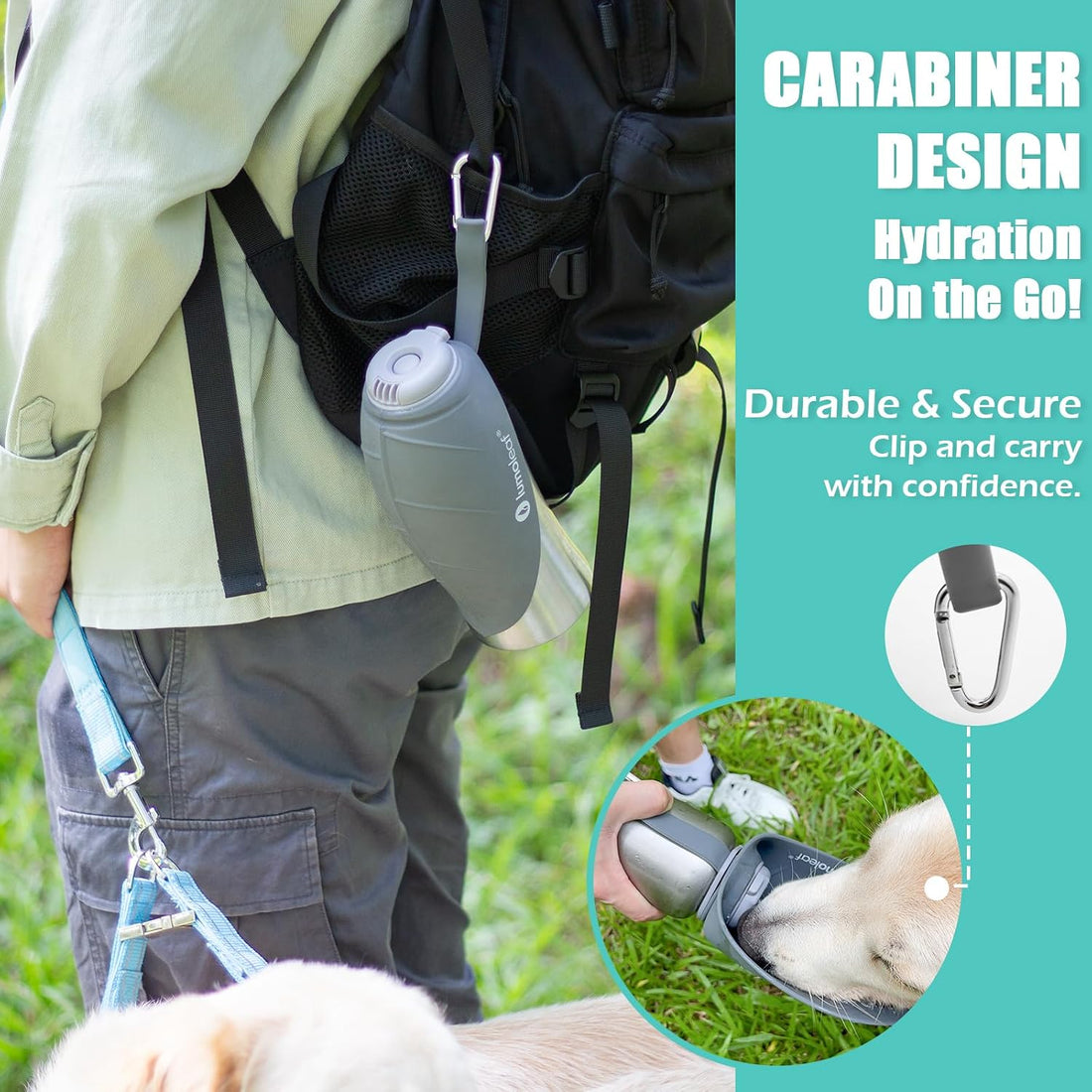 LumoLeaf Portable Dog Water Bottle 27 OZ