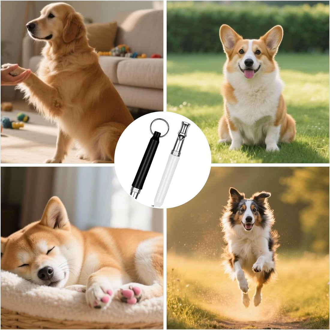 CoguZed 2 Pack Ultrasonic Dog Whistles with Lanyards