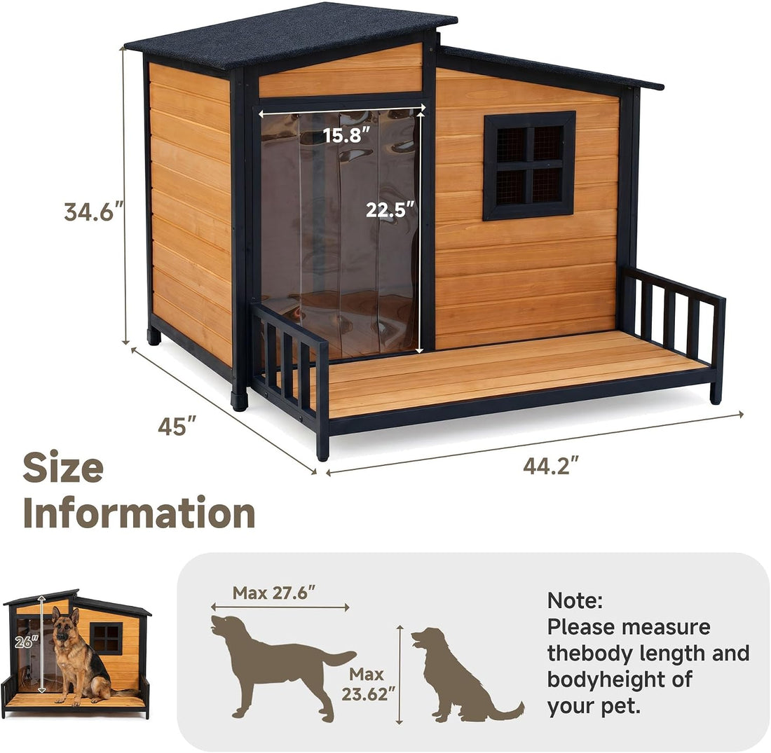44" Anti-Chew Large Outdoor Dog House
