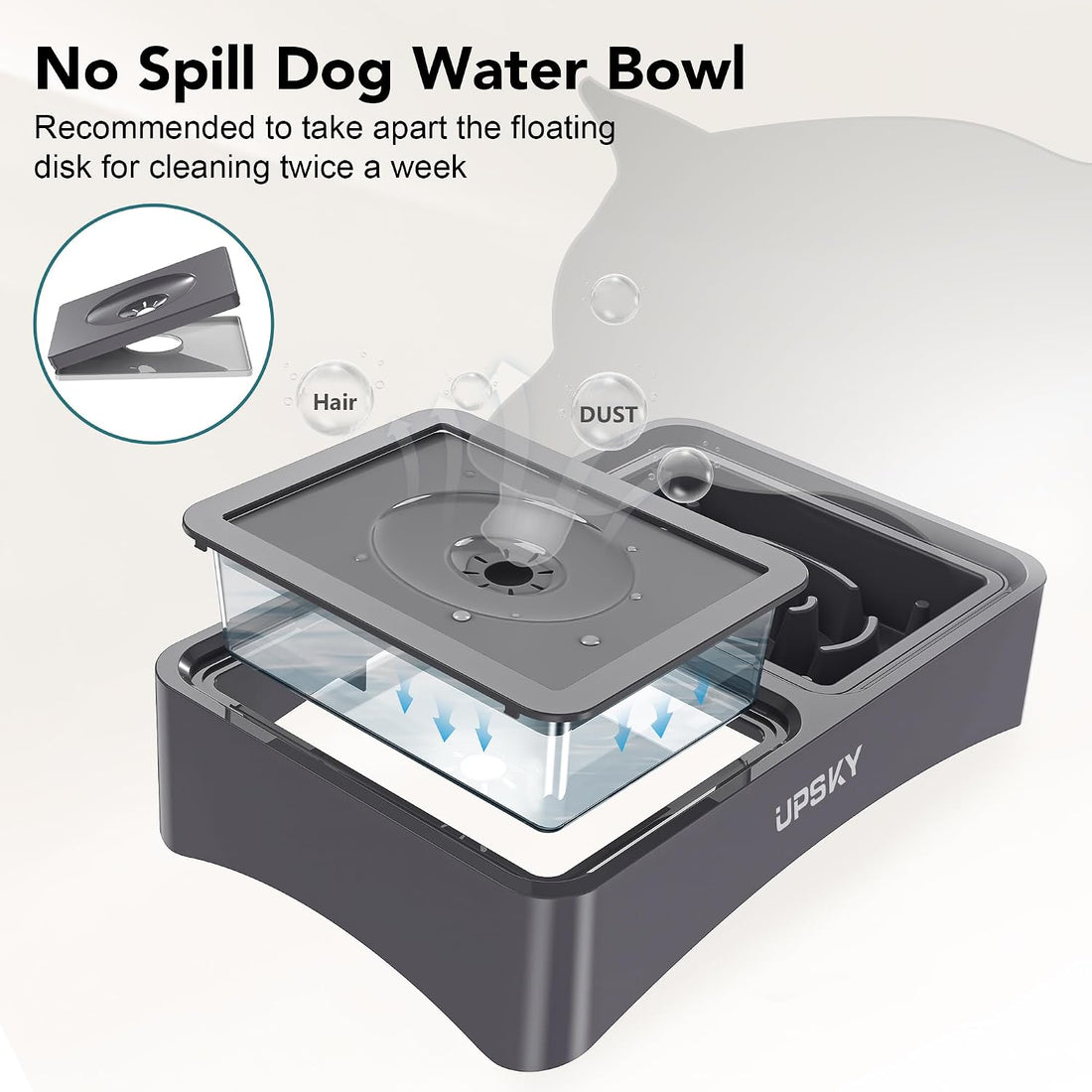 UPSKY 2-in-1 Elevated Dog Bowls Slow Feeder