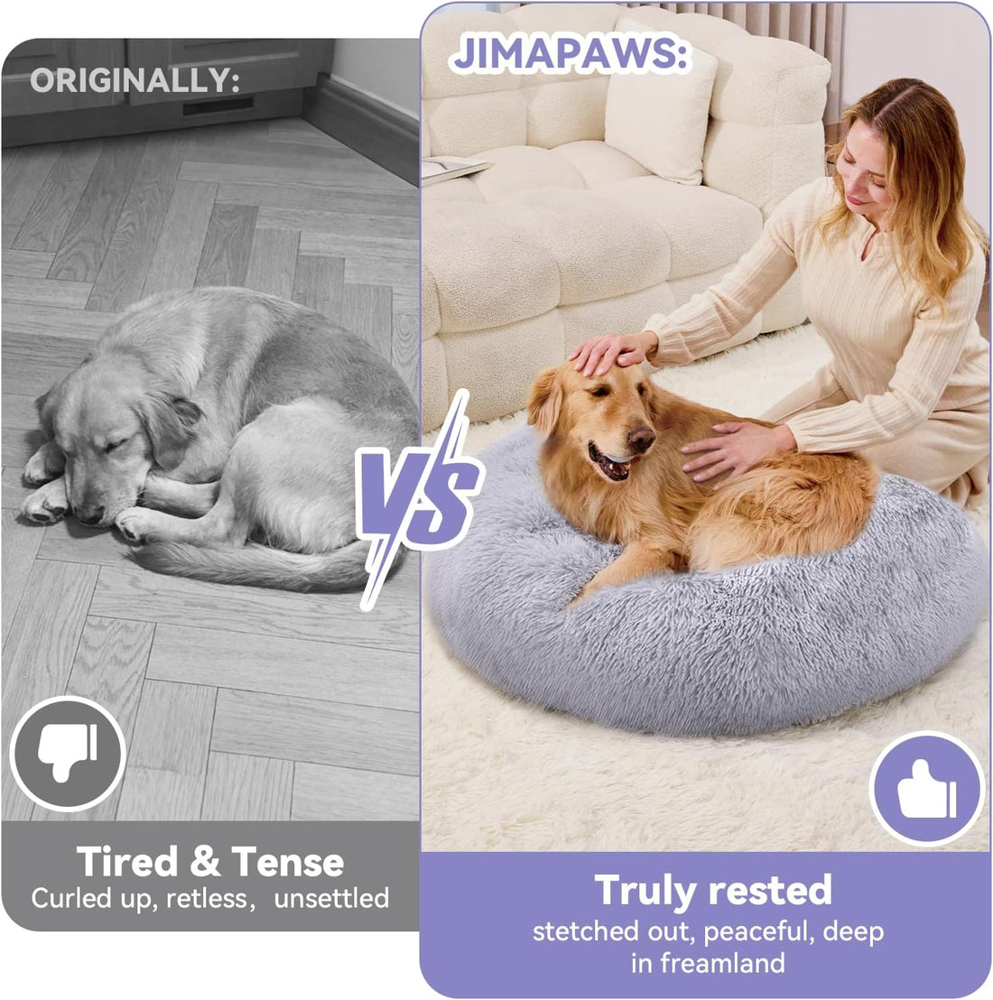 Medium Dog Bed, Washable Plush Donut Dog Bed, 28 Inch