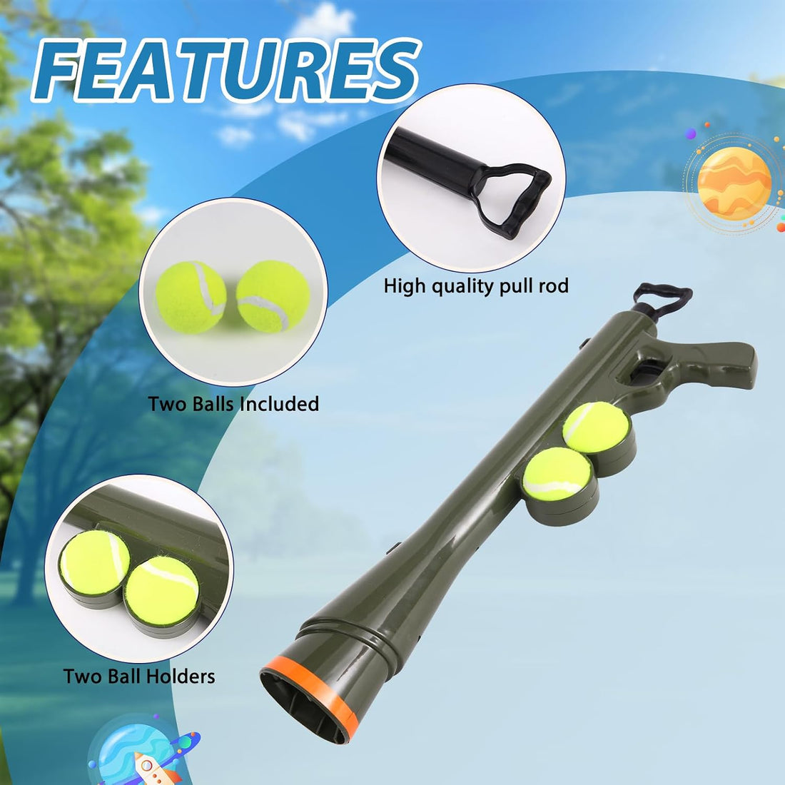 Dog Ball Launcher, Tennis Ball Thrower Launches 30+ft