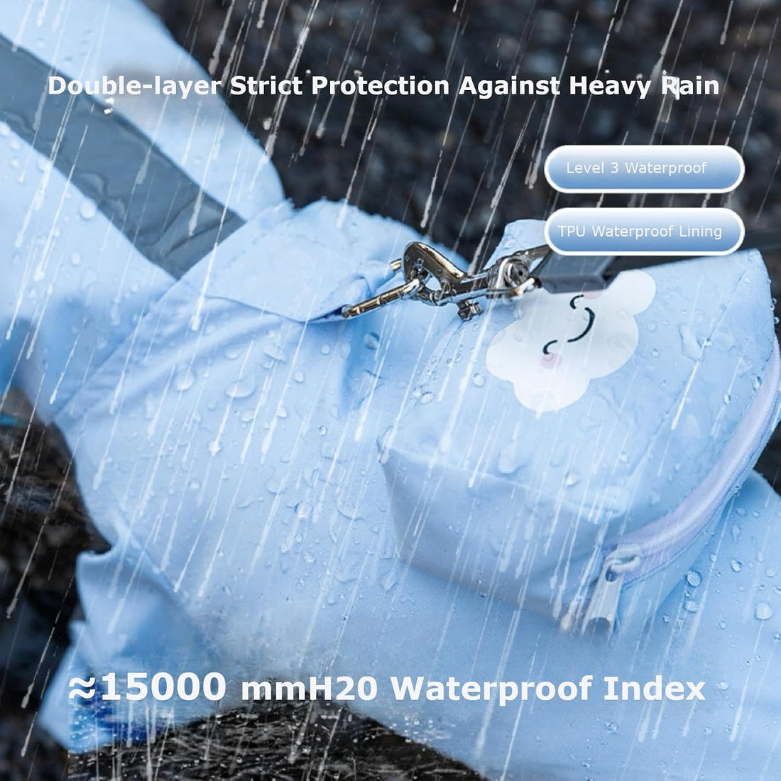 Waterproof Dog Raincoat,Full Coverage 4 Legs Dog Rain Jacket