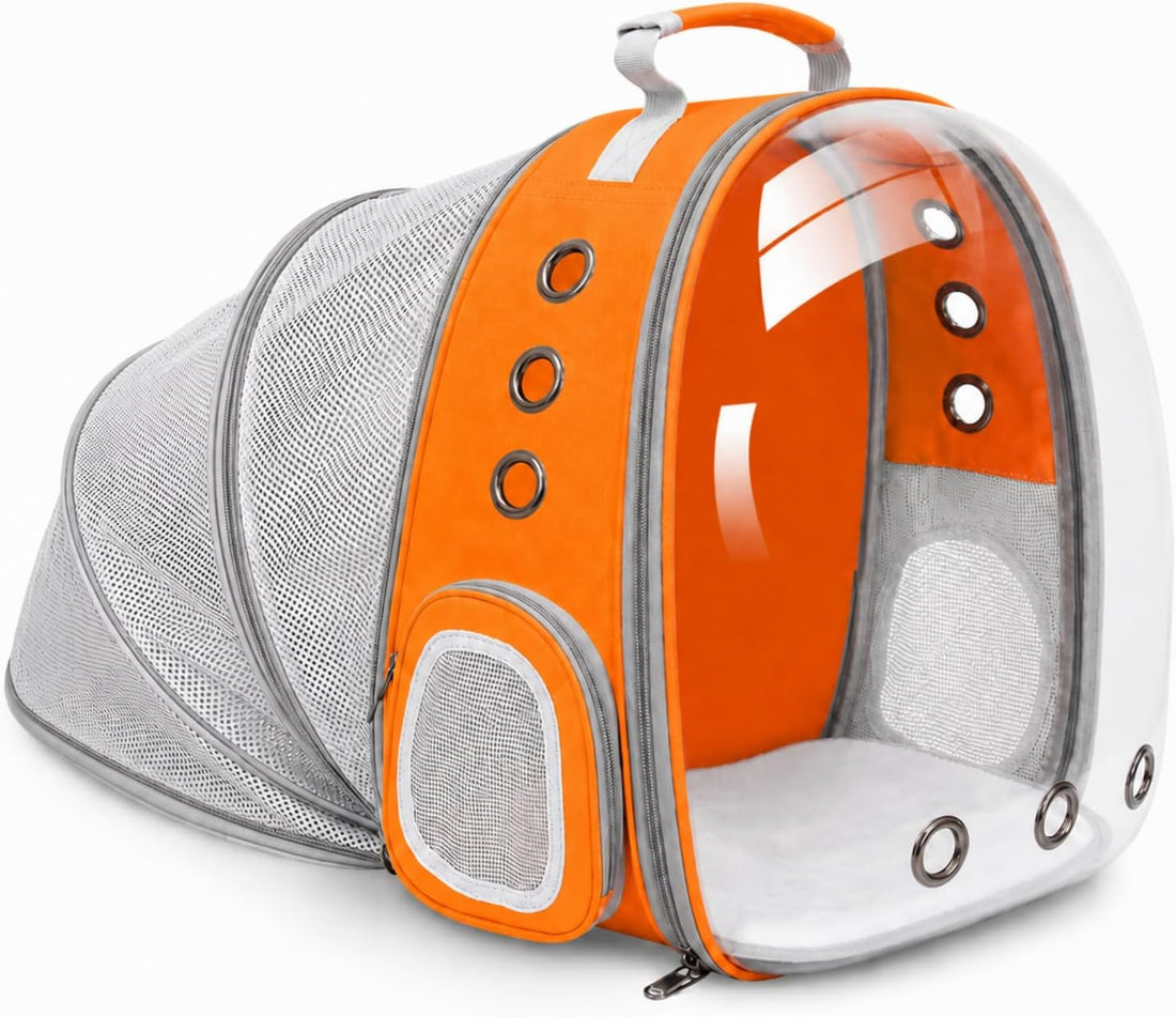 Expandable Cat Carrier Backpack with Bubble Window, Animal Print