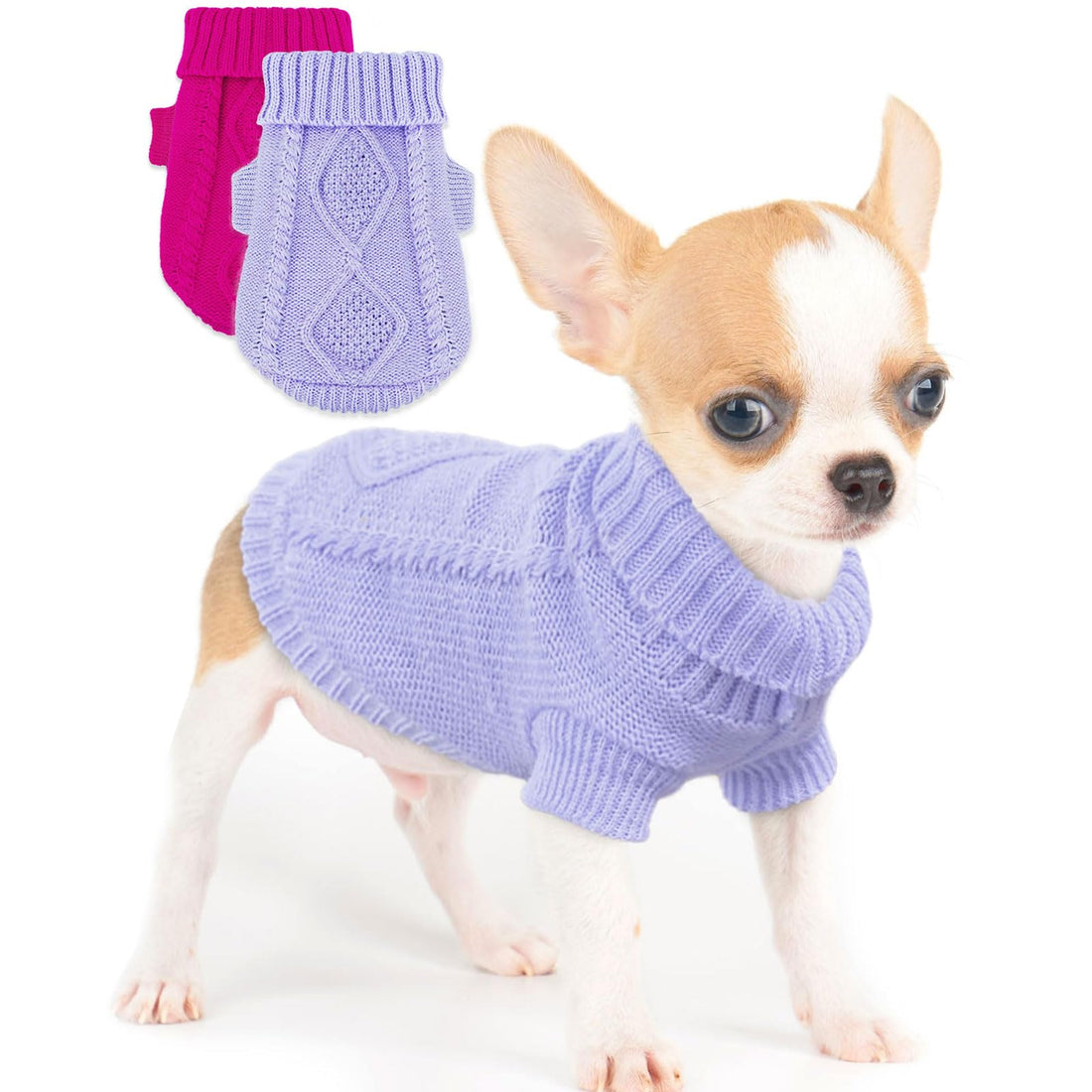 2 Pieces Dog Sweater for Small Dogs Chihuahua Clothes Spring Winter