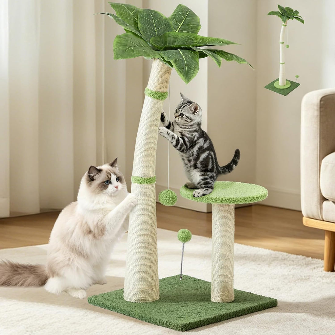Cat Scratching Post, 40" Tall Scratcher Tree with Multiple