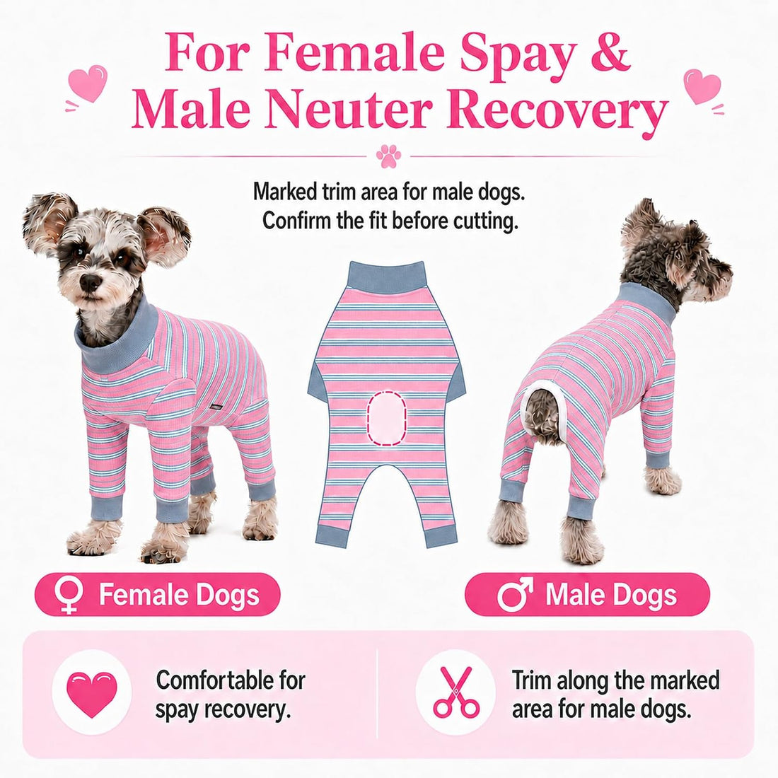 Dog Surgery Recovery Suit, Four-Leg Long Sleeve Dog Onesie
