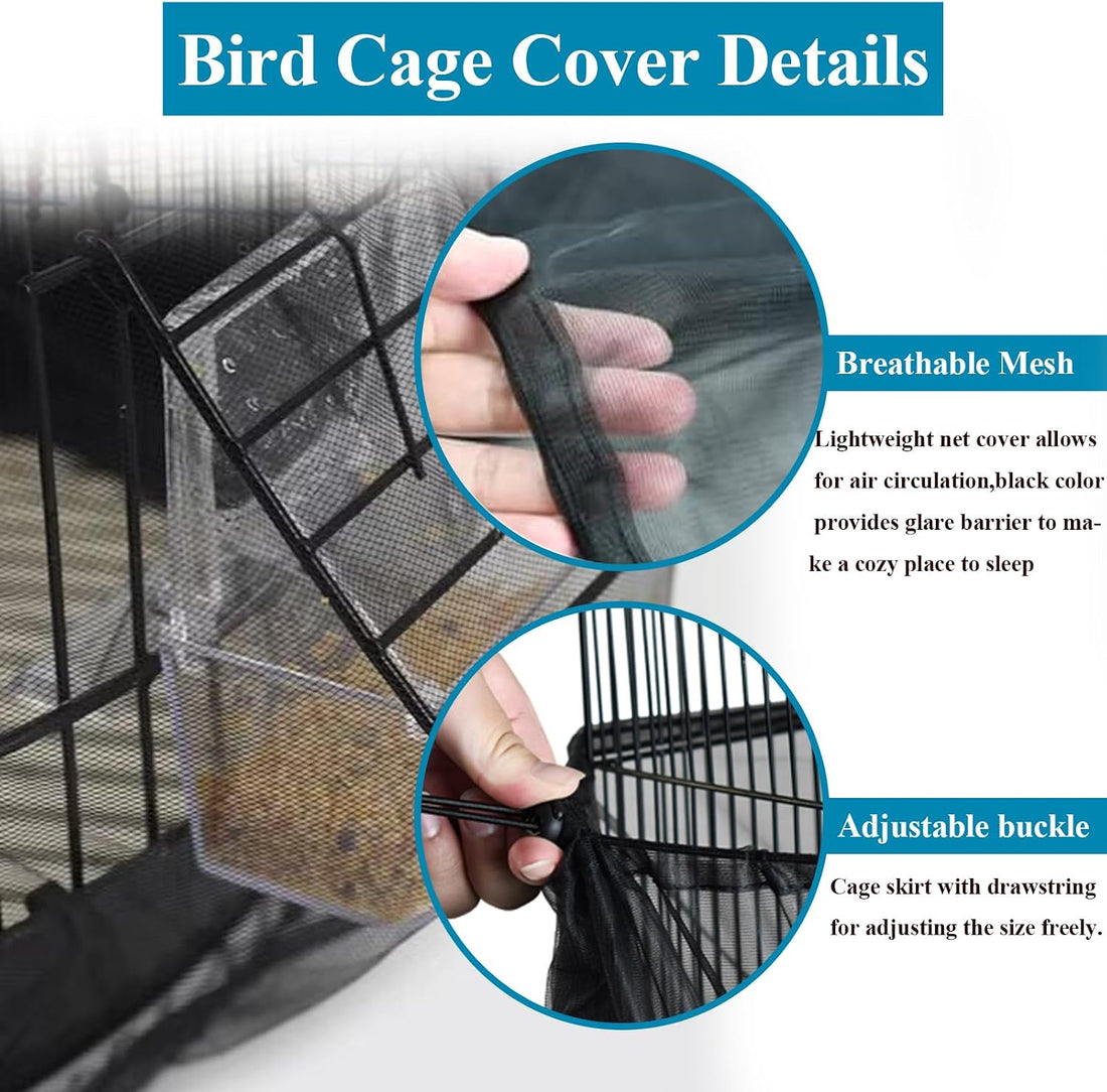 ASOCEA Large Bird Cage Seed Cather,Bird Cage Cover Adjustable Soft