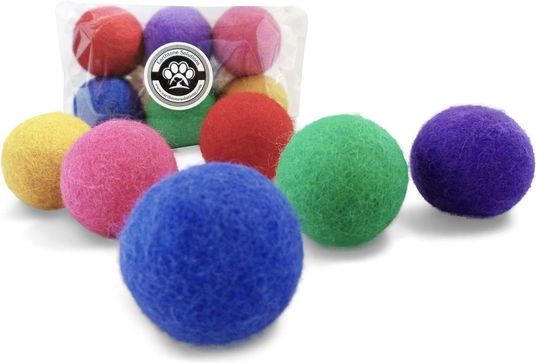 Earthtone Solutions Wool Cat Balls - Safe Silent Felt Ball Toys