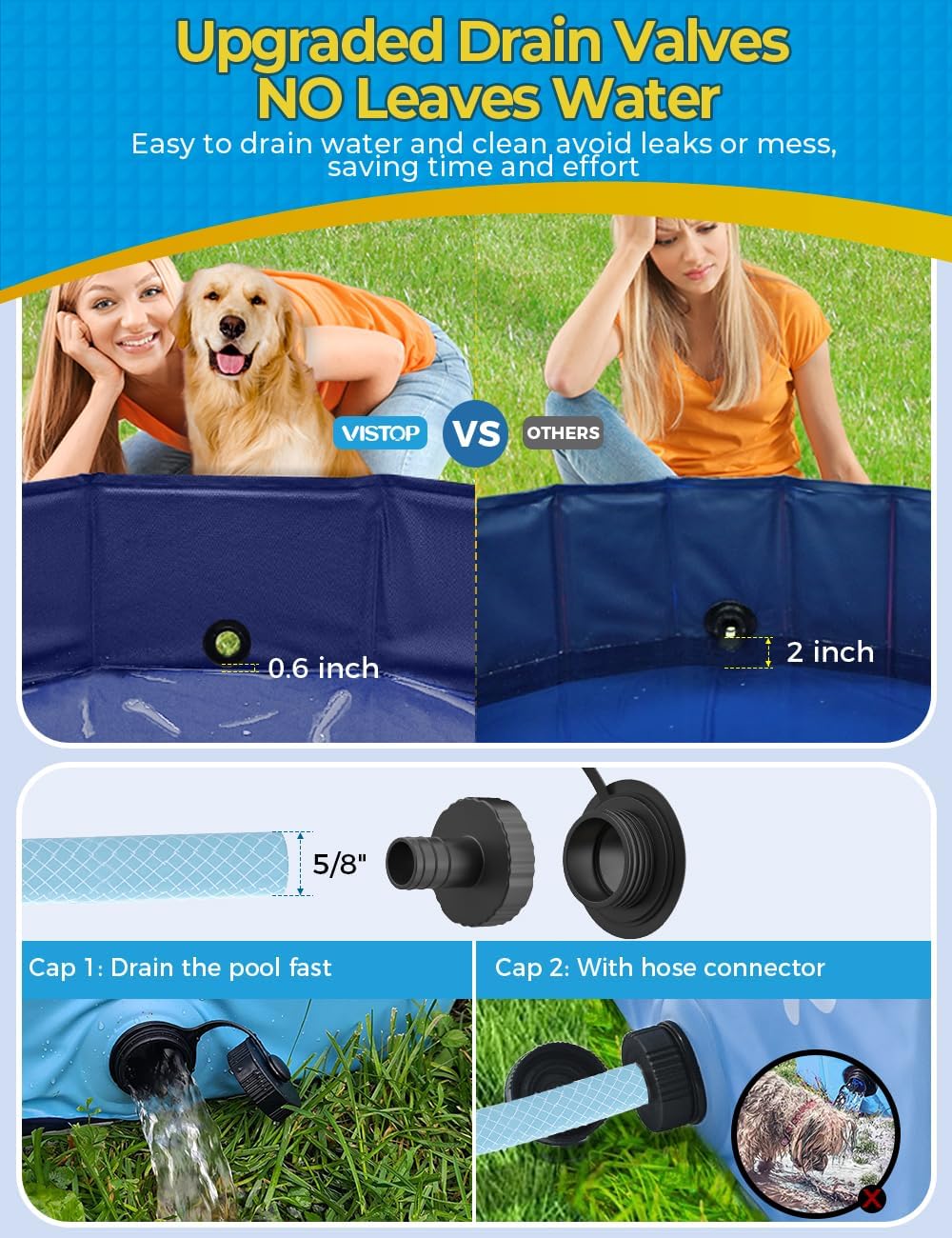 VISTOP Jumbo Foldable Dog Pool