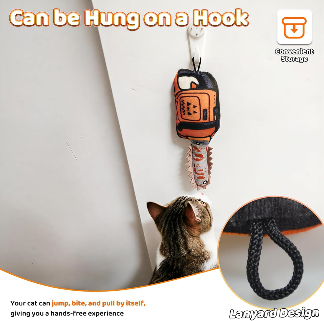 Catnip Toy [2000mg Premium Catnip], Chainsaw Style Cat Kicker Toy