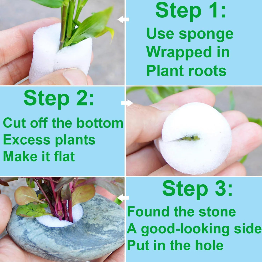 Natural River Stone Plant Weights for Aquarium