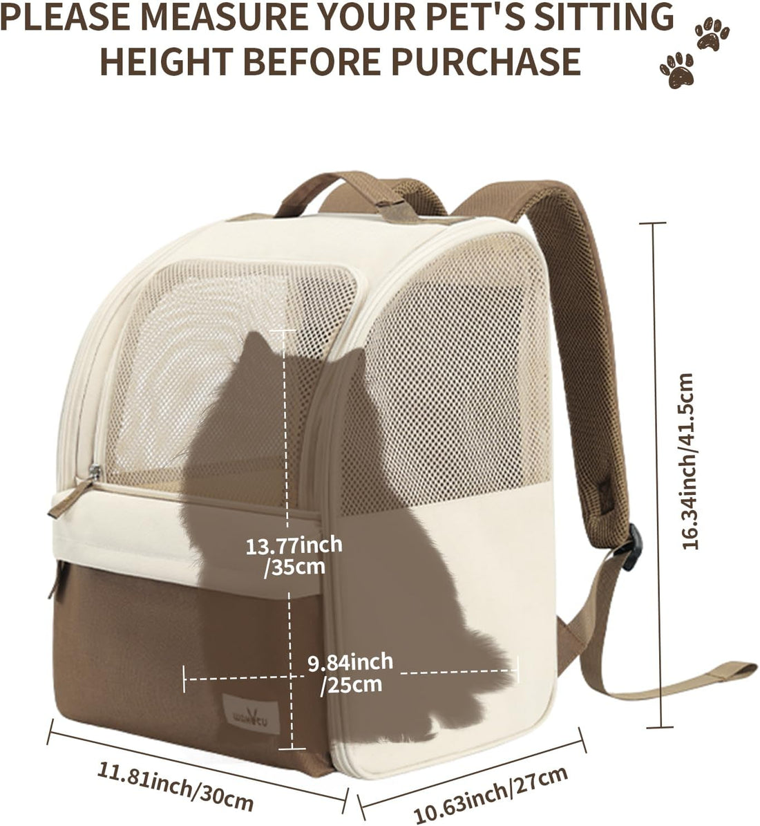 wakytu Cat Carrier Backpack,Pet Backpack Carrier for Small Cats