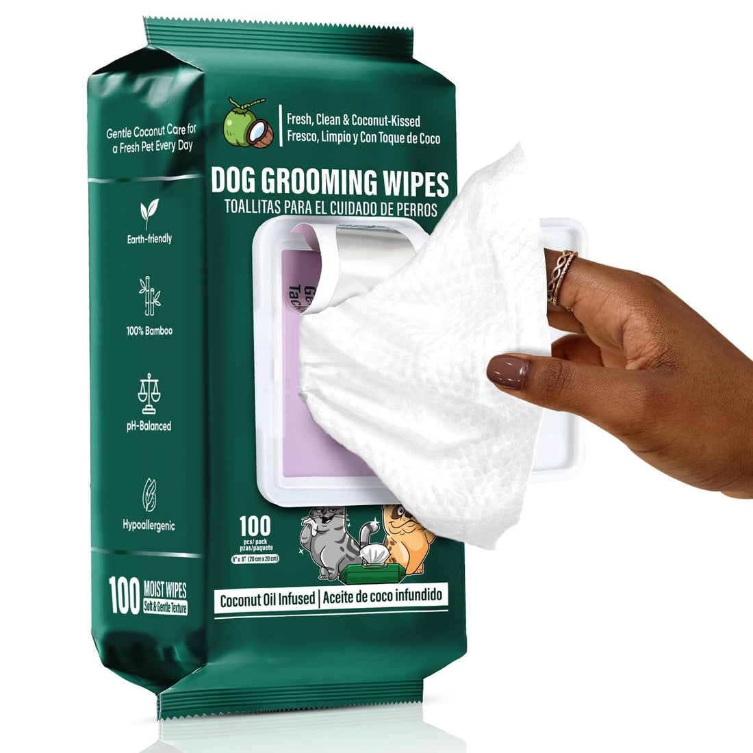 ATIFBOP Dog Wipes for Paws and Butt, Hypoallergenic Pet Grooming Wipes