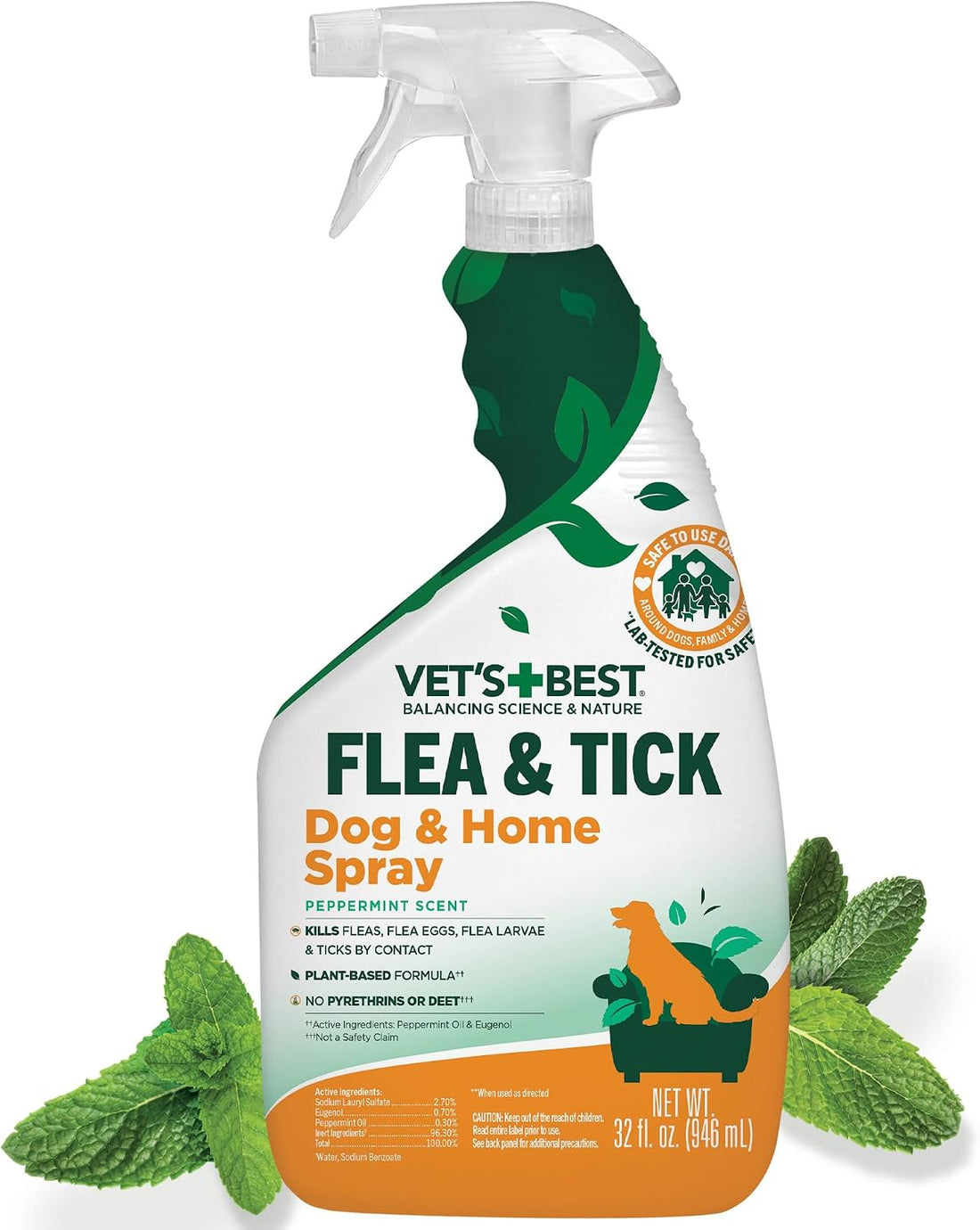 Vet's Best Indoor Flea & Tick Home Spray for Dogs, Plant-Based Spray