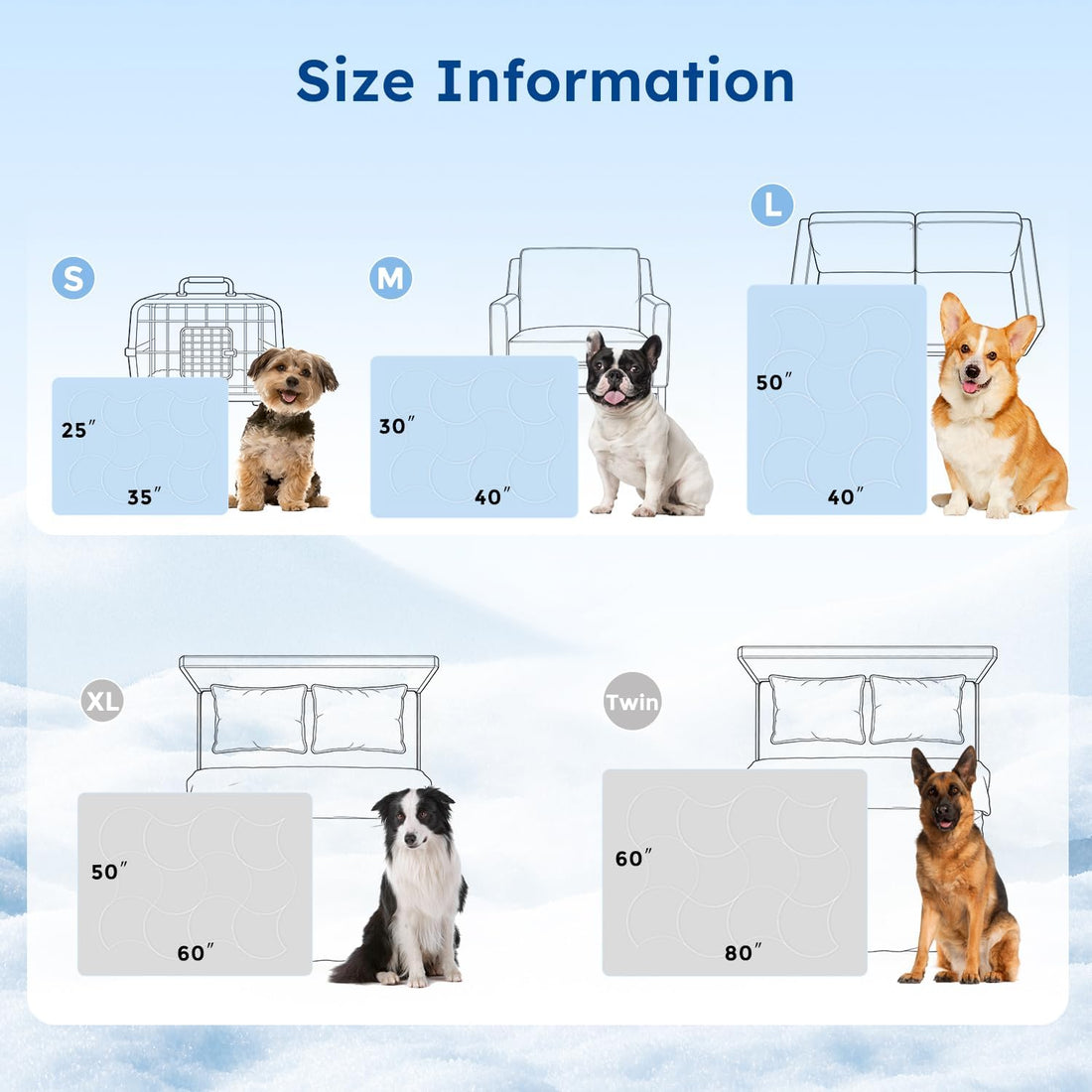 ZOMISIA Premium Cooling Blanket for Large Dogs
