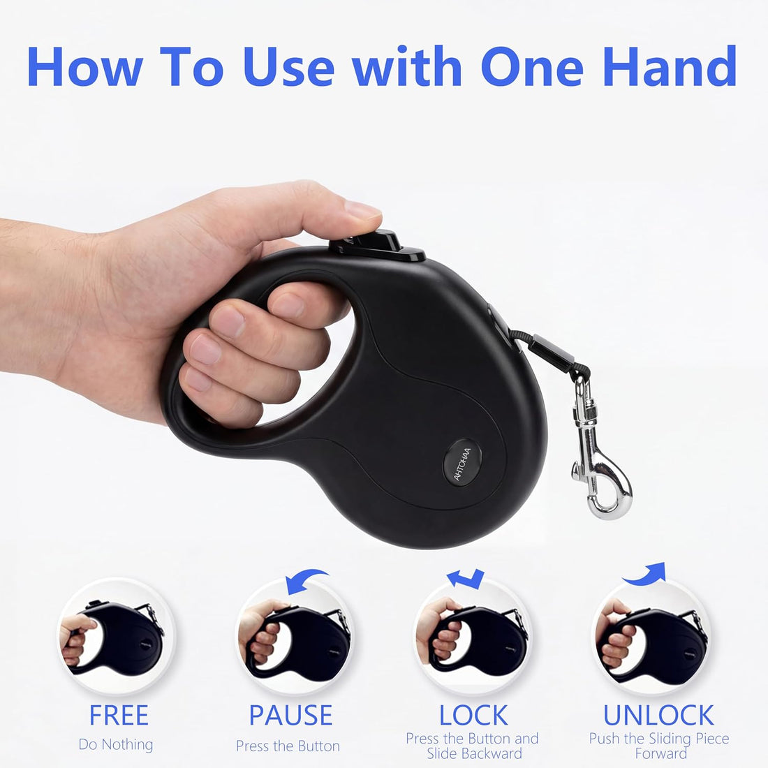 10FT Retractable Dog Leash for Small Medium Dogs/Cats up to 33lbs
