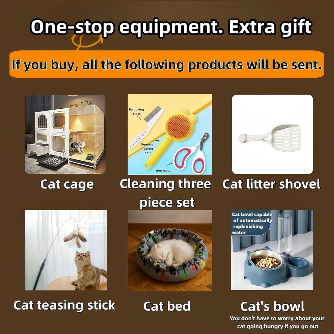 Indoor cat cage with Litter Box, Complimentary Cat Bed
