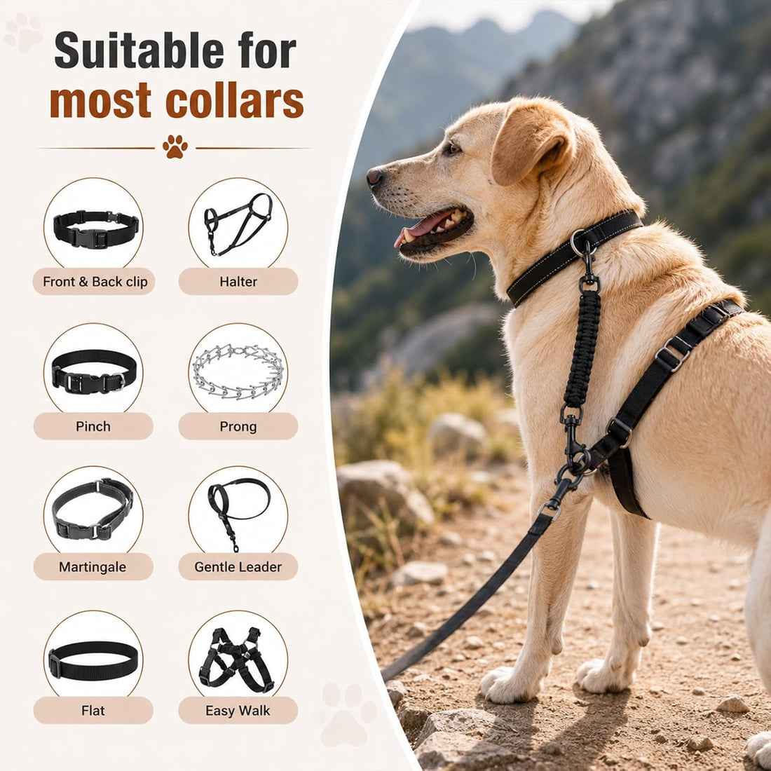 Amabro Handmade Dog Collar Safety Clip Heavy Duty Double Ended 8.66"