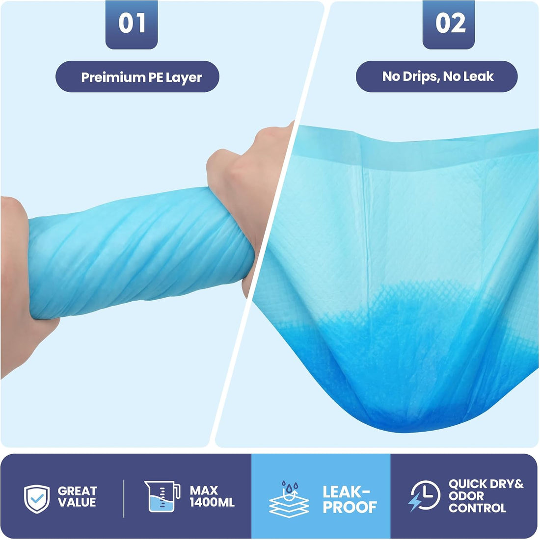 SCLOSE XL Dog Pee Pads 100 Count