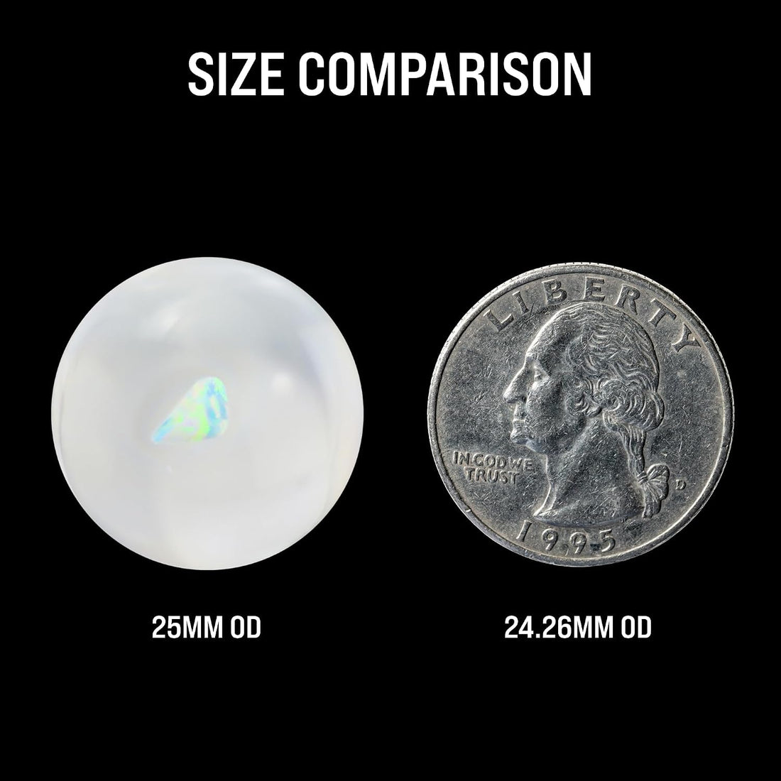 Terporium Opal Encased Glass Sphere Marble | Single 25mm Marble