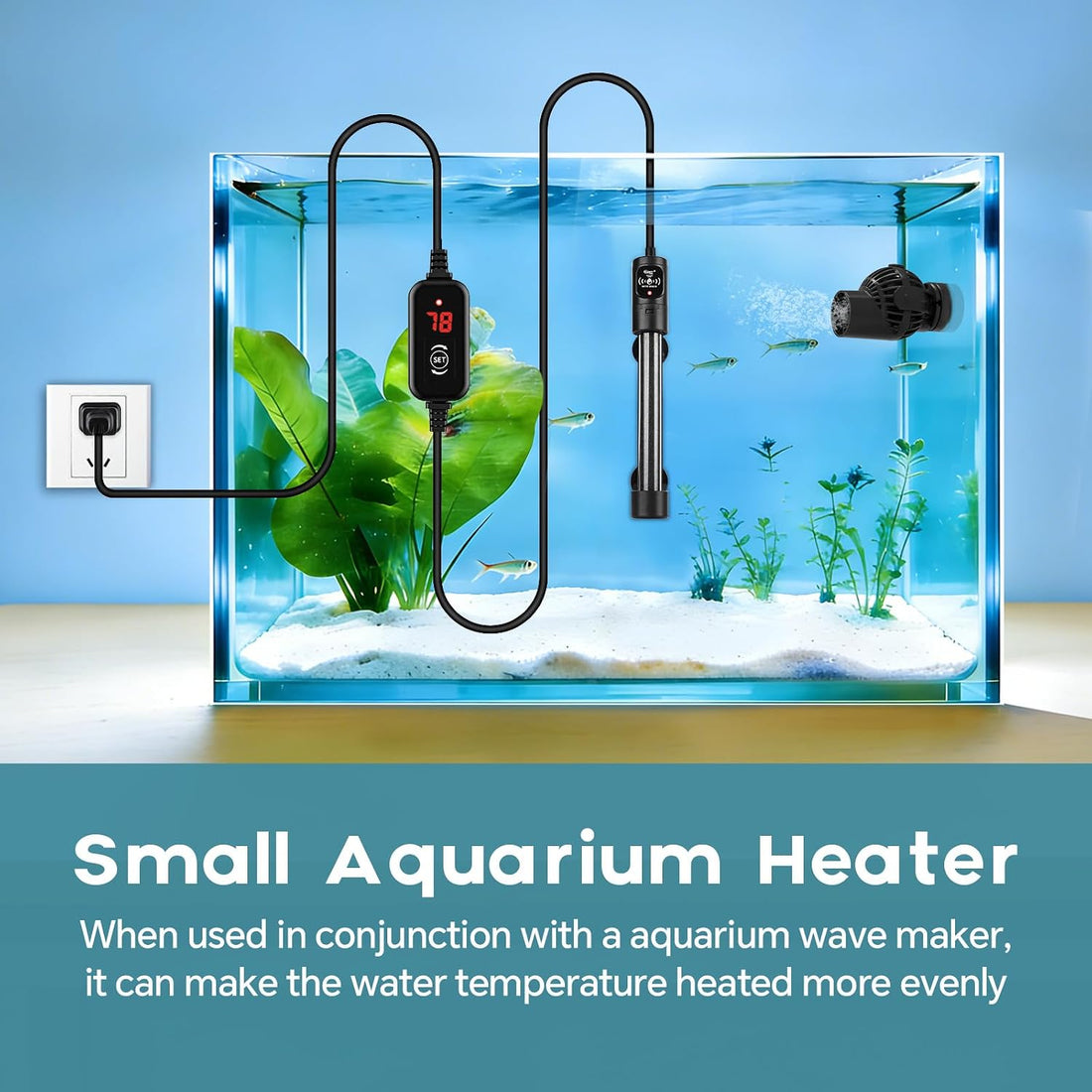 hygger 50W Submersible Aquarium Heater with Digital Temperature