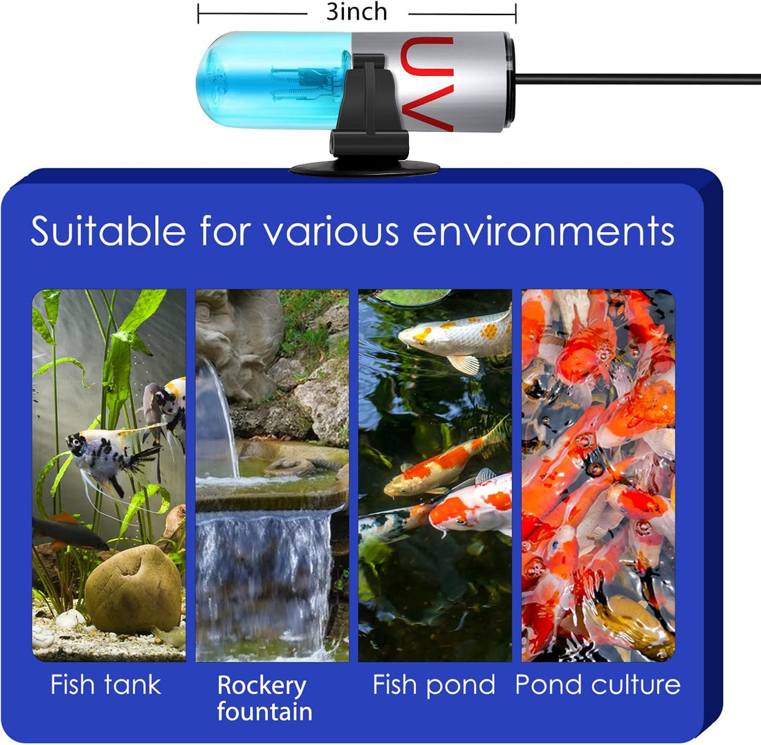 Aquarium Clean Light，3 W mini &13W Submersible Light with UV Test