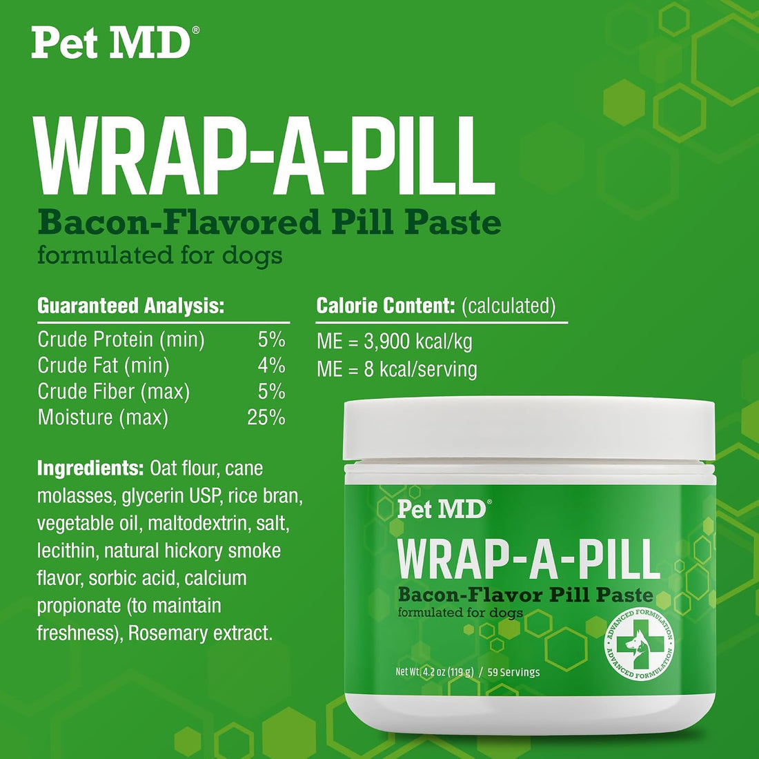 Pet MD Wrap A Pill Bacon Flavor Pill Paste for Dogs - 4.2 oz