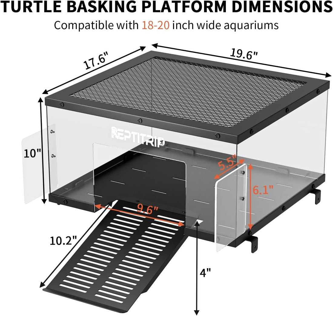 Stainless Steel Turtle Basking Platform, for 18‑20 Inch Wide Aquariums