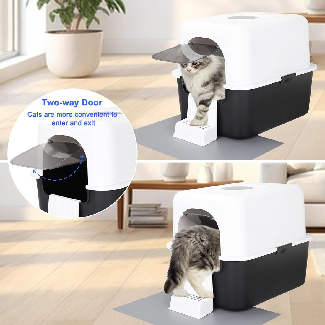 Sfozstra Enclosed Cat Litter Box: Splash Resistant Leak Resistant