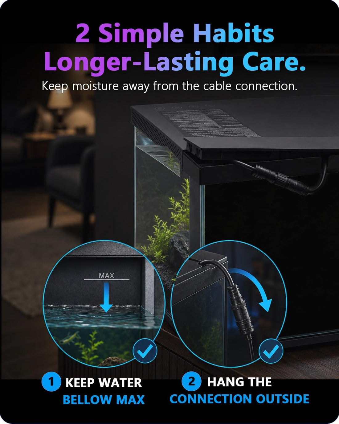 5 Gallon Smart Fish Tank App Controlled Glass Betta Aquarium Starter