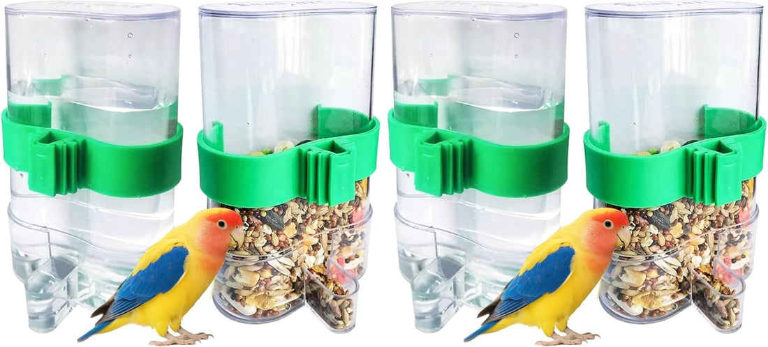 2 Pack Bird Water Dispenser and Feeder for Parakeet Cage Accessories