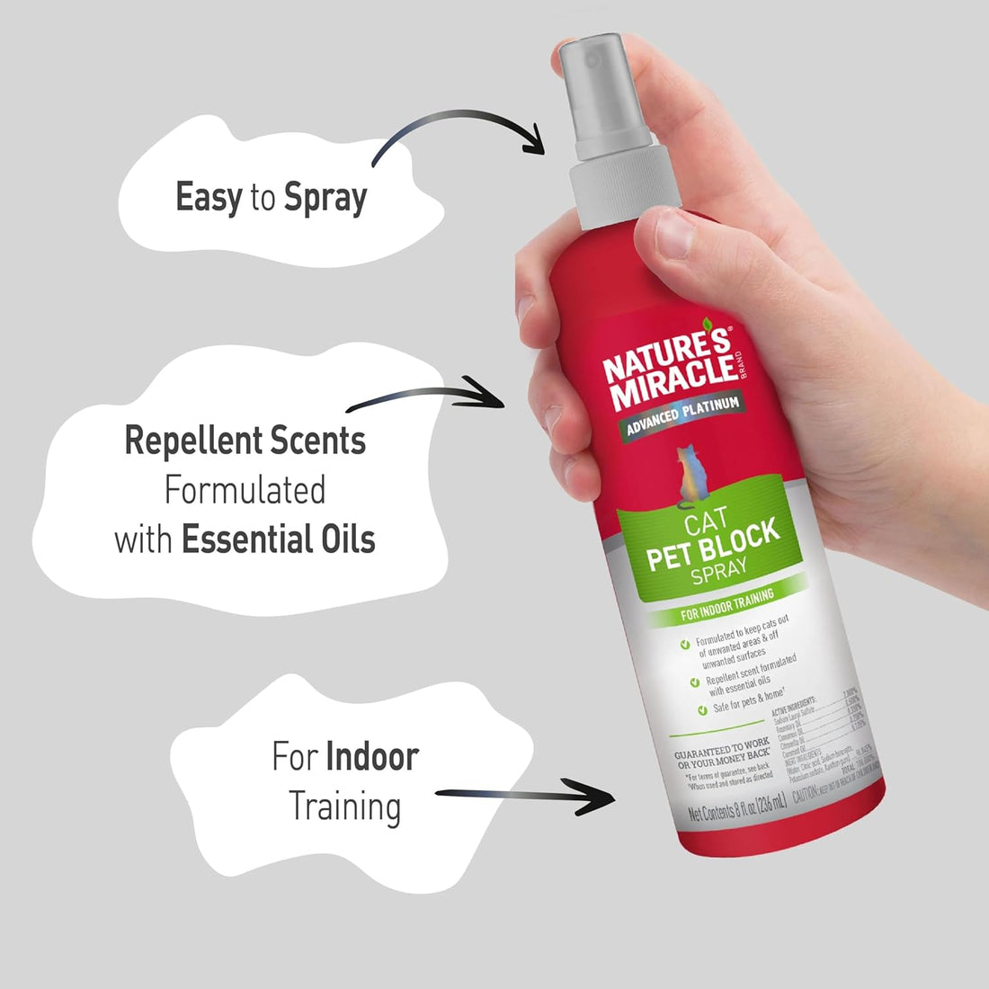 Nature's Miracle Cat Pet Block Repellent Spray, for Indoor Training