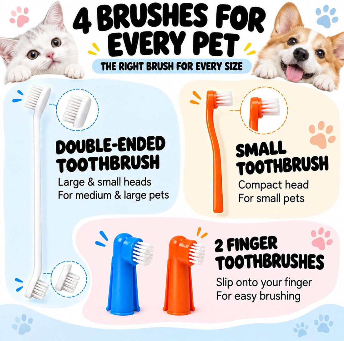 8-Piece Pet Teeth Cleaning Kit, Dog Tooth Brushing Kit