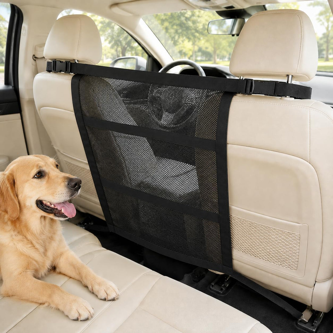 Dog Car Barrier,Car Net for Dogs, Pet Divider for SUVs