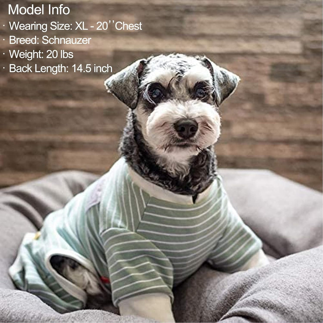 KYEESE Dog Pajamas Stretchable 4 Legs Doggie Jammies Striped Jumpsuit