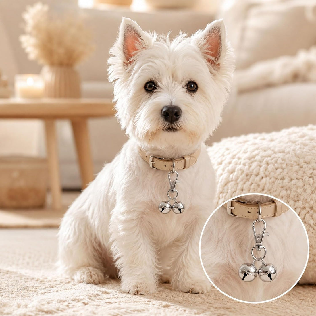 Grevosea 2 Pcs Mini Dog Collar Bells