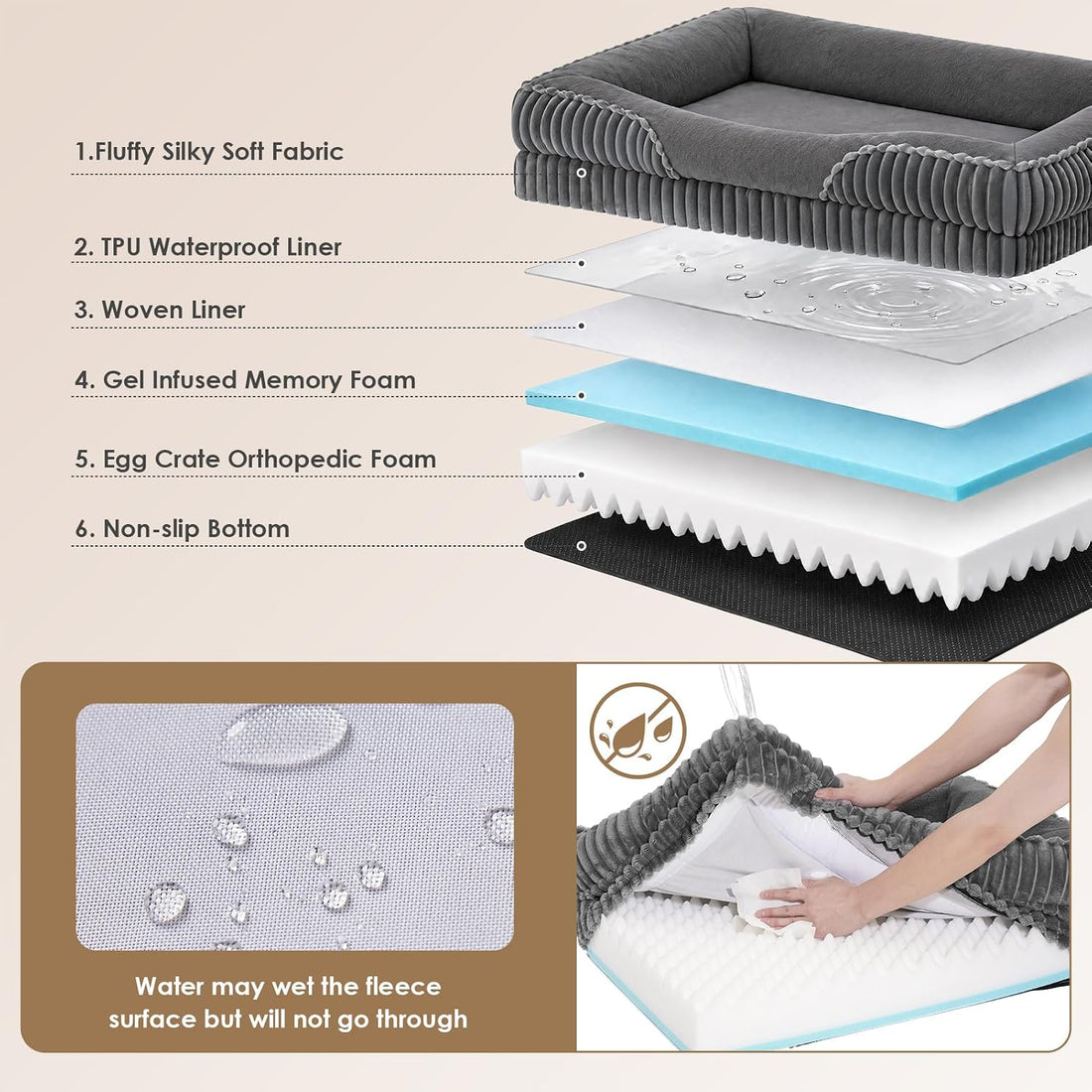 EHEYCIGA Orthopedic XL Dog Bed 42x30 Inch, Memory Foam Dog Couch