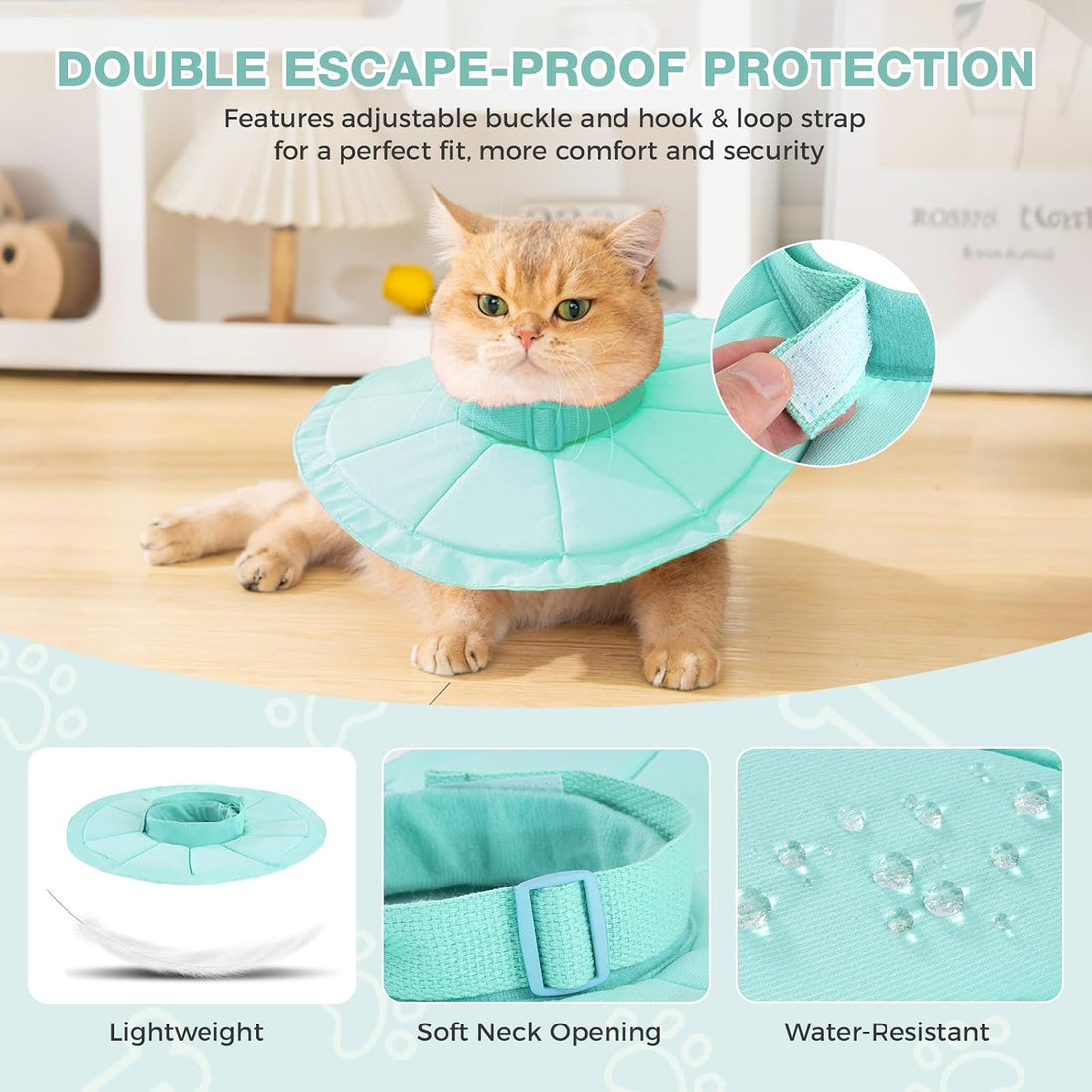Avont Inflatable Cat Cone, Lightweight Recovery Collar, L